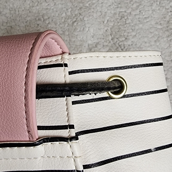 Betsey Johnson Full Size Pink Cat Backpack with Black and White Stripes - Picture 7 of 13